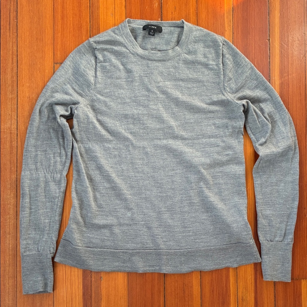 J. Crew 100% merino wool sweater size S light gray